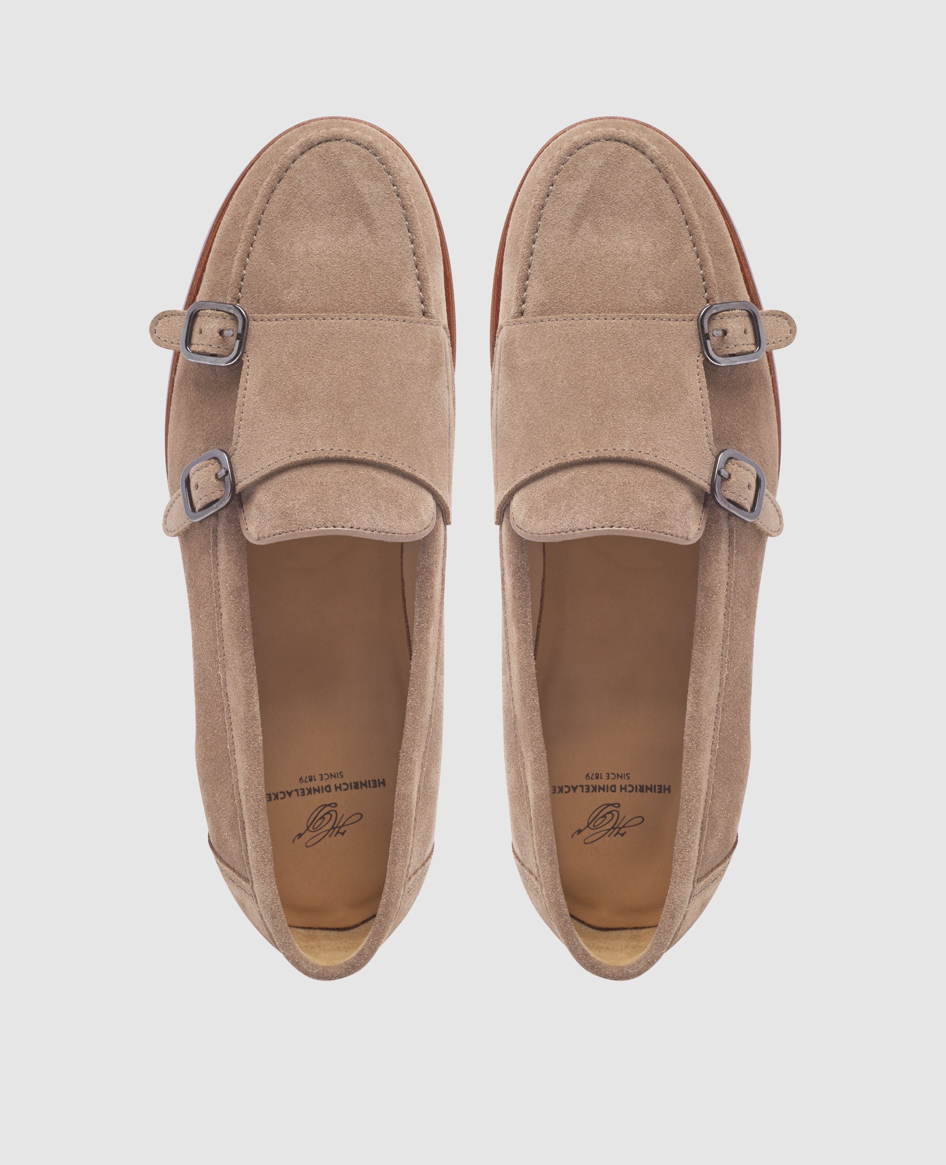 dinkelacker-wien-double-monk-v-beige-kalbsvelours-schnalle image 6
