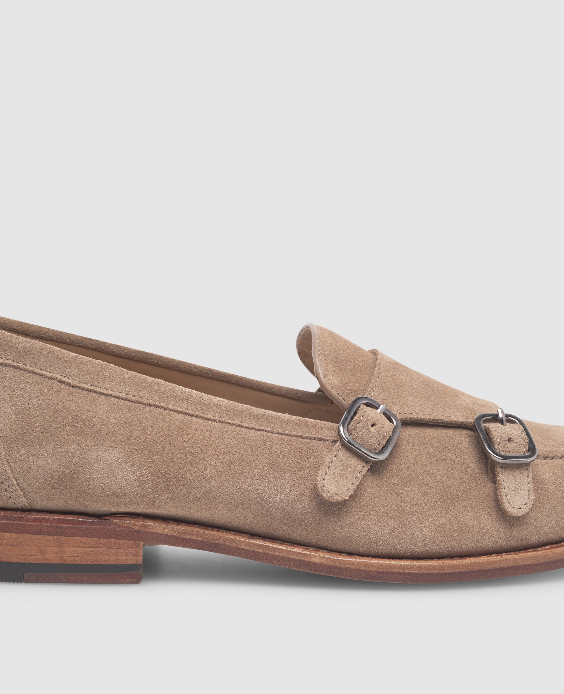 dinkelacker-wien-double-monk-v-beige-kalbsvelours-schnalle image 5
